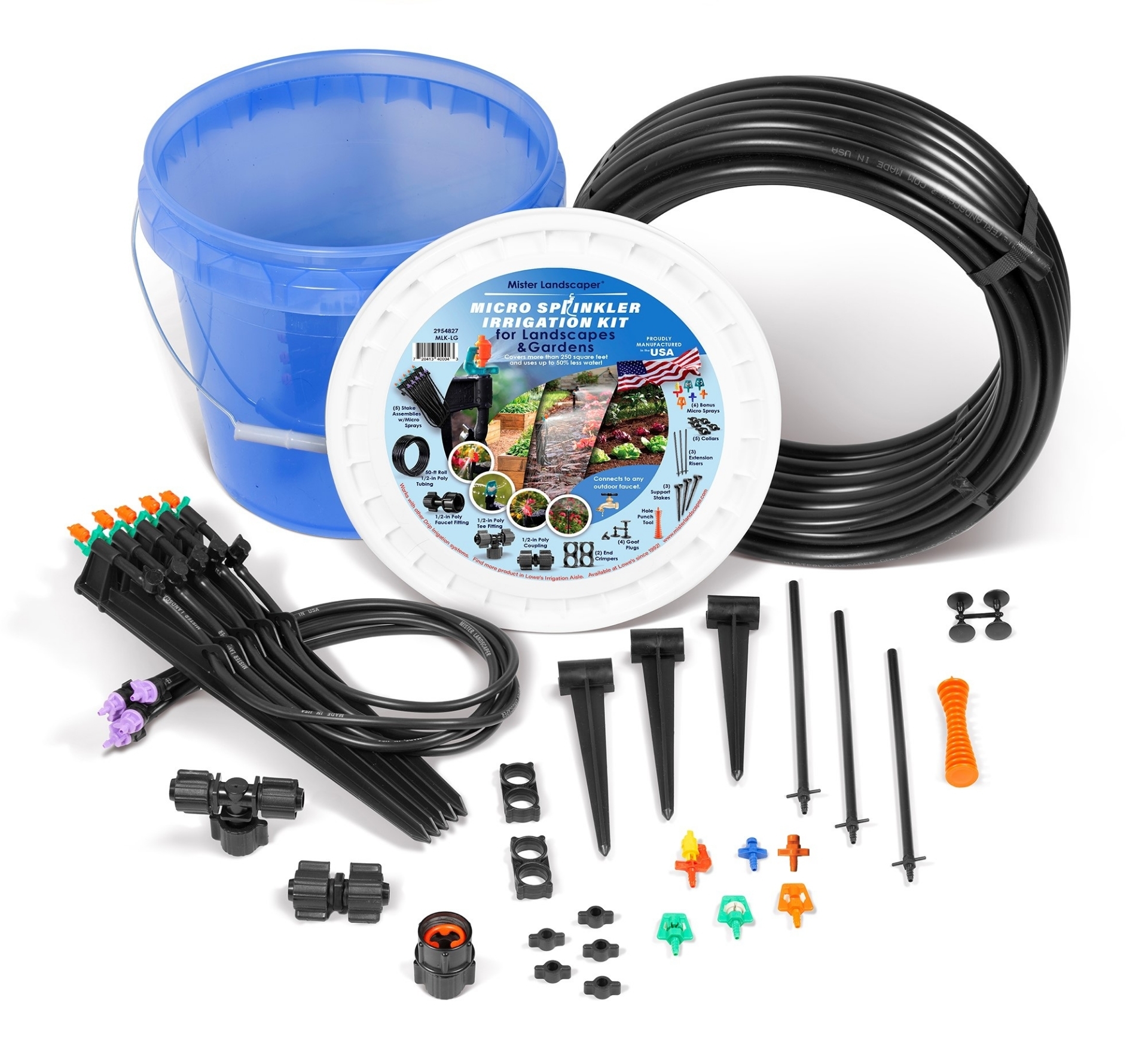 Mister Landscaper Drip Irrigation And Micro Spray Micro Sprinkler Landscape Garden Bucket Kit
