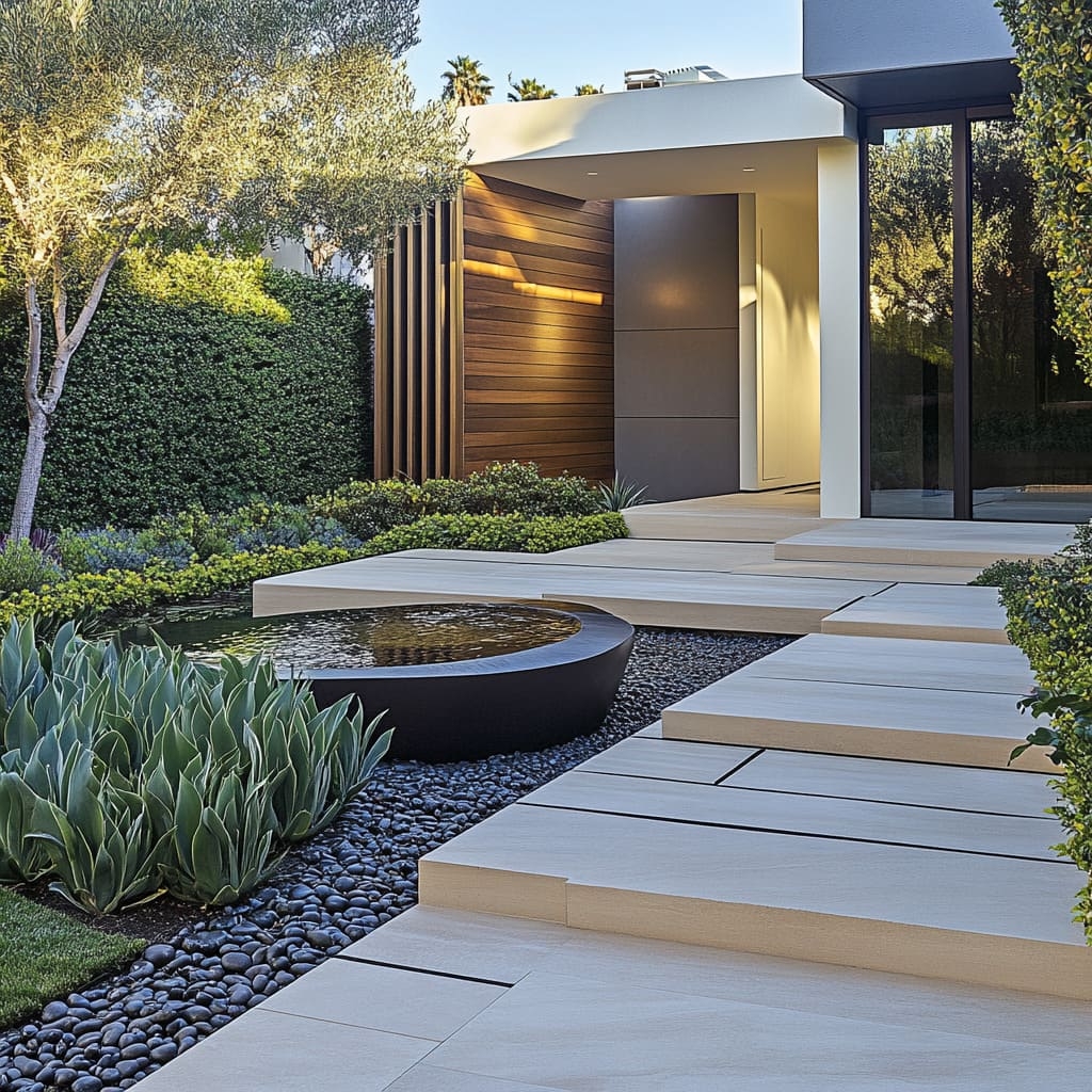 Modern Backyard Front Yard Ideas No Grass Low Maintenance