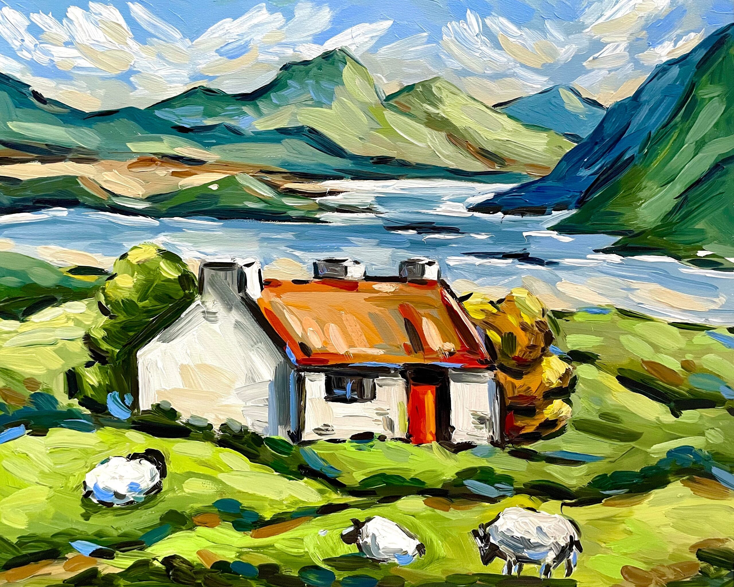 Mountain Lake Painting Irish Landscape Print From Original Oil Painting Ireland Wall Art Etsy Finland