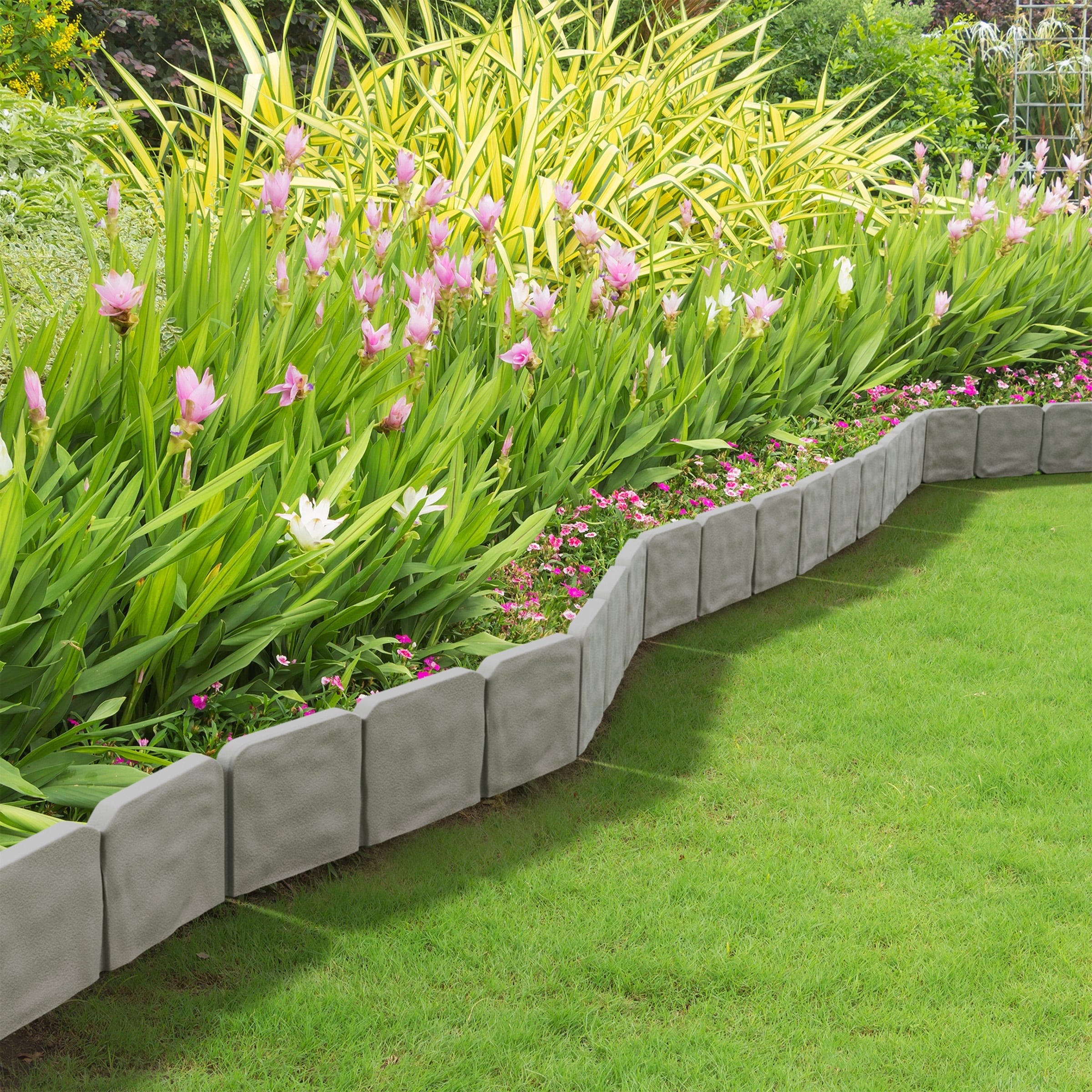 Nature Spring 8 ft X 9 in Edging 10 Pack Beige Plastic Landscape Edging Section 765585YQJ At Lowes