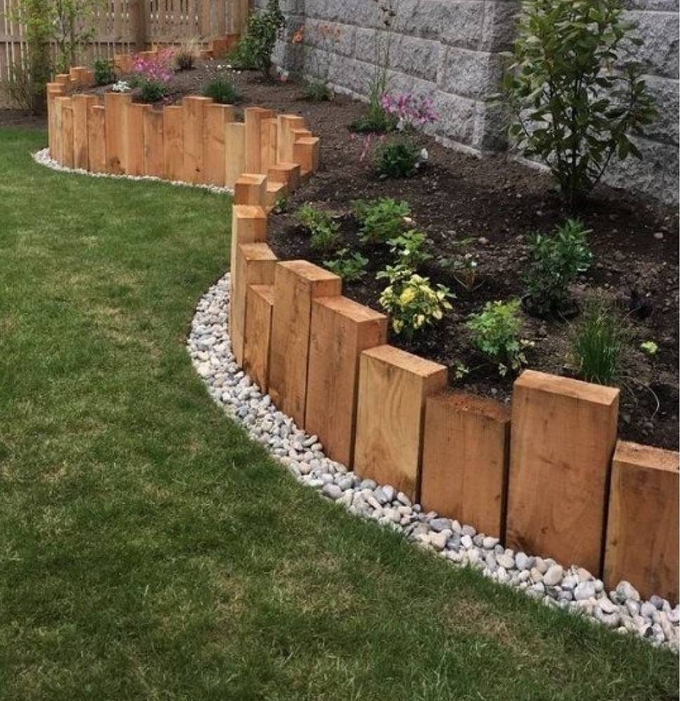 No Dig Garden Edging Wood Sleeper Easy Assembly Etsy