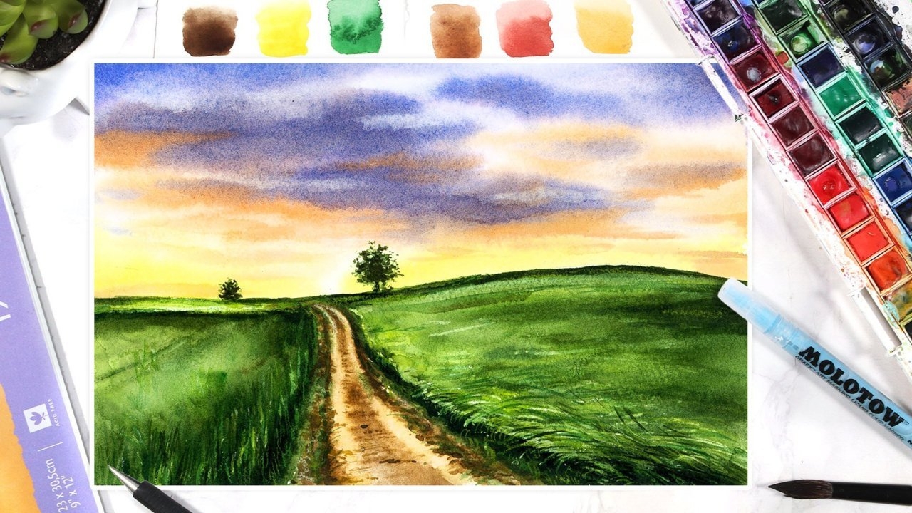 Online Course Simple Watercolor Landscape Painting For Beginners From Skillshare Class Central