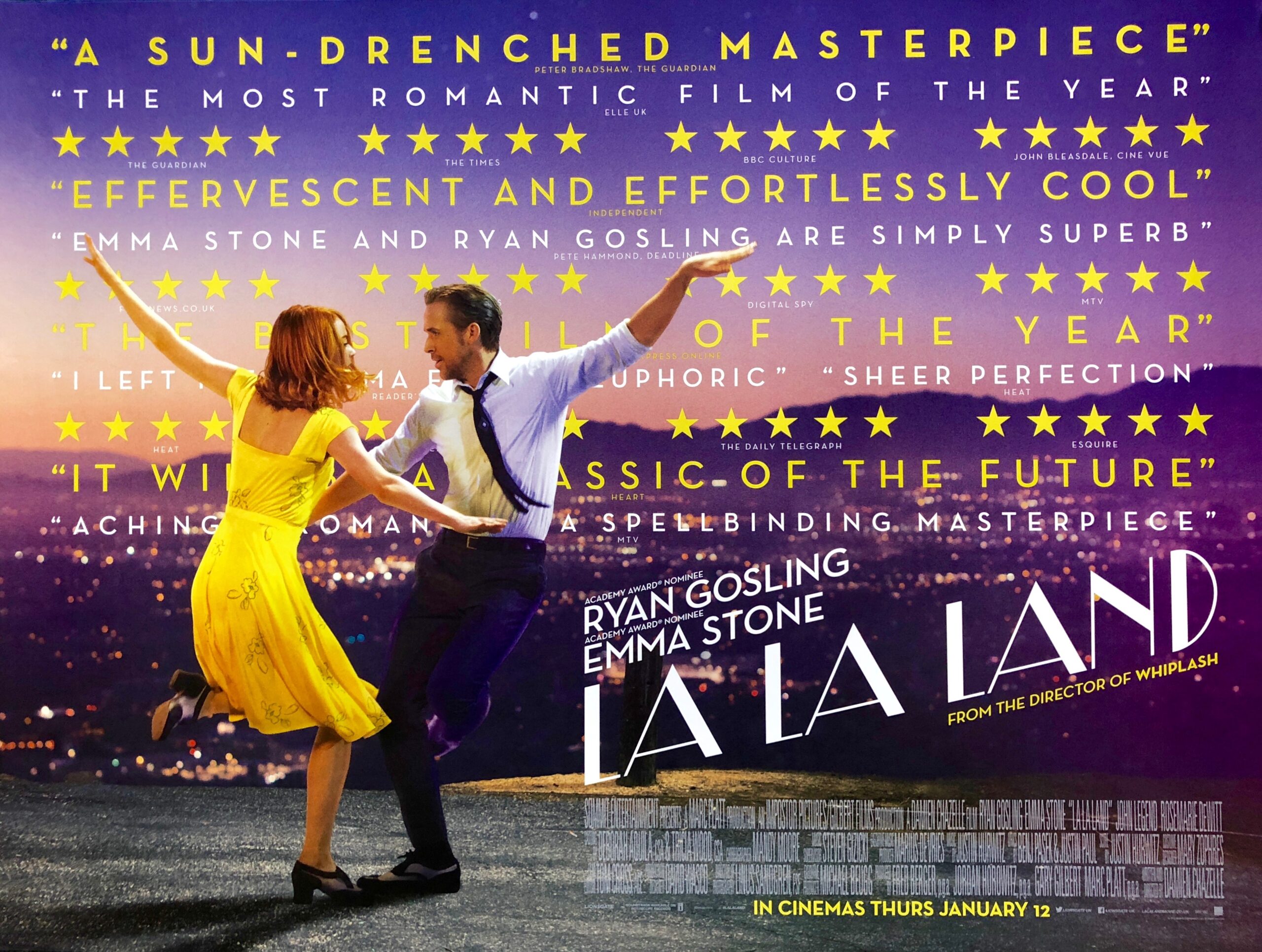 Original La La Land Movie Poster Ryan Gosling Emma Stone