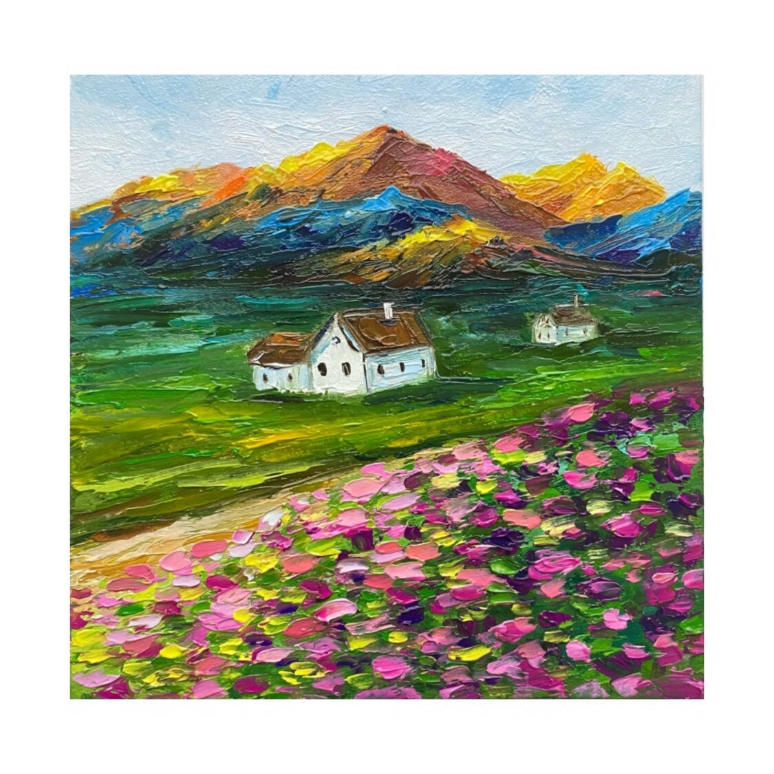 Original Oil Painting Scotland Landscape Art Cottage Painting Scottish Hills EBay
