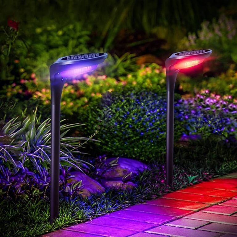 OSORD Color Solar Pathway Lights 4 Pack Color Changing Solar Lights Outdoor Waterproof For Easter Halloween Christmas LED Garden Landscape Light Solar Powered For Yard Path Patio Driveway Lawn Amazon