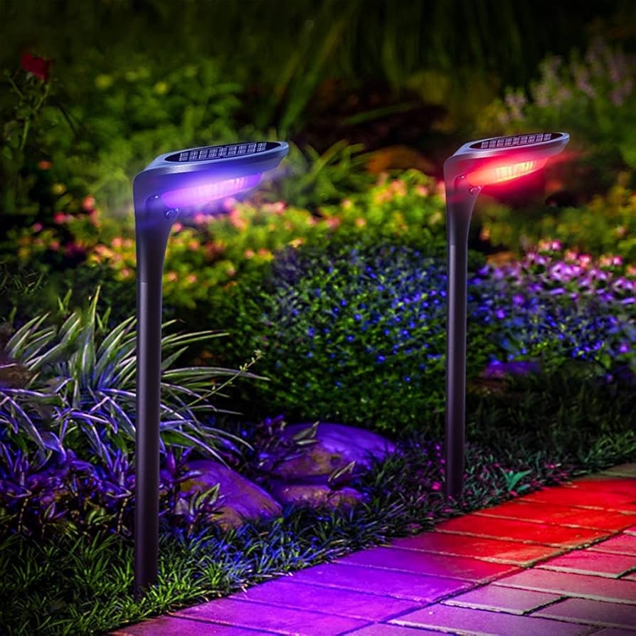 OSORD Color Solar Pathway Lights 4 Pack Color Changing Solar Lights Outdoor Waterproof For Easter Halloween Christmas LED Garden Landscape Light Solar Powered For Yard Path Patio Driveway Lawn Amazon