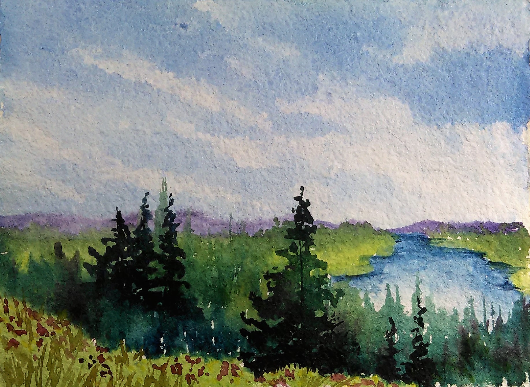 landscape of watercolor