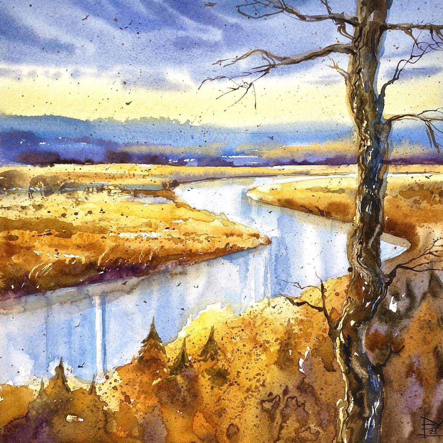  Painting River By Volynskih Mariya Carr D artistes