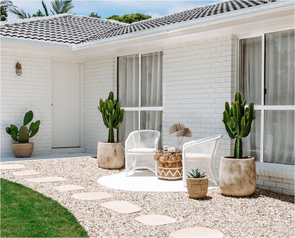white stones for landscaping