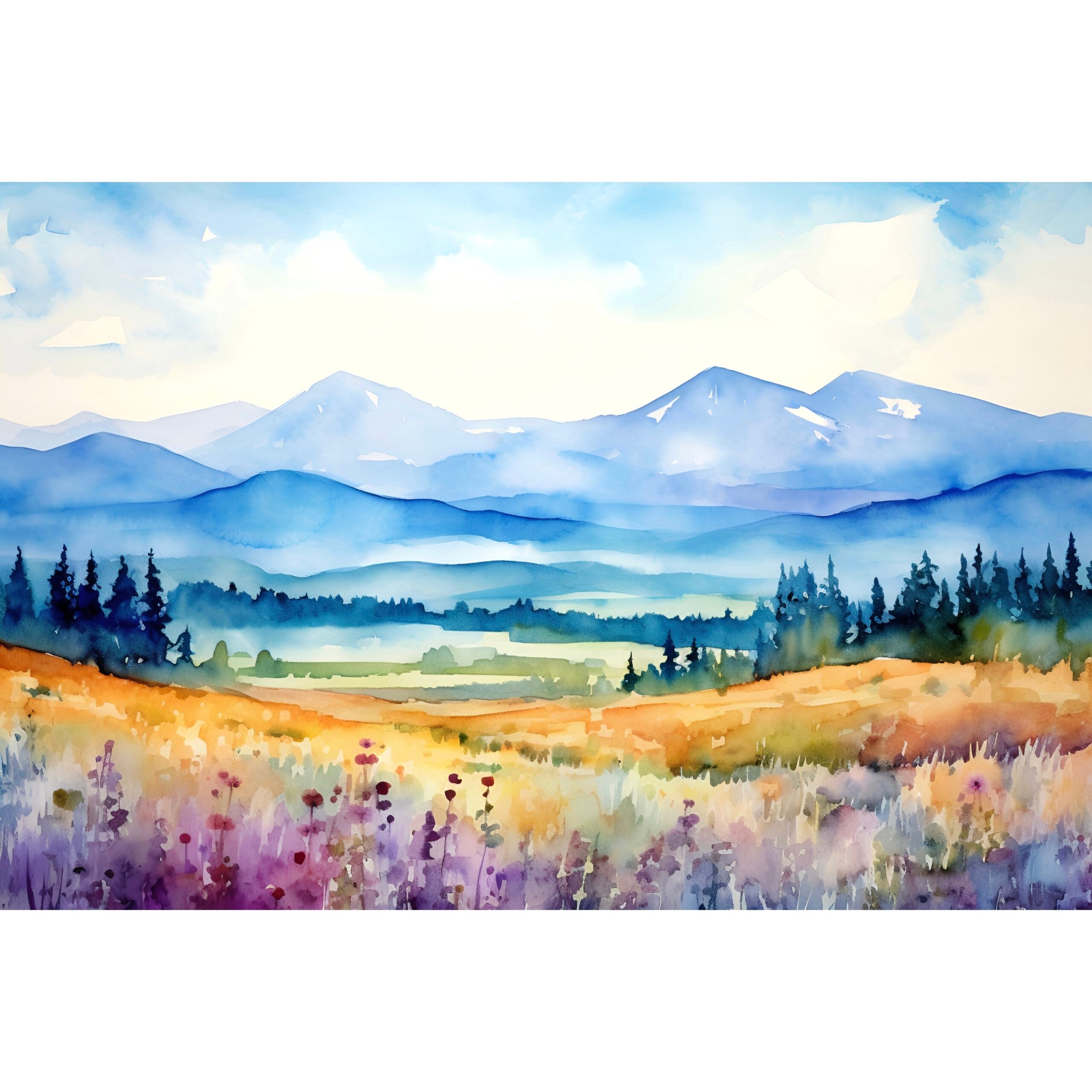 water coloring landscapes