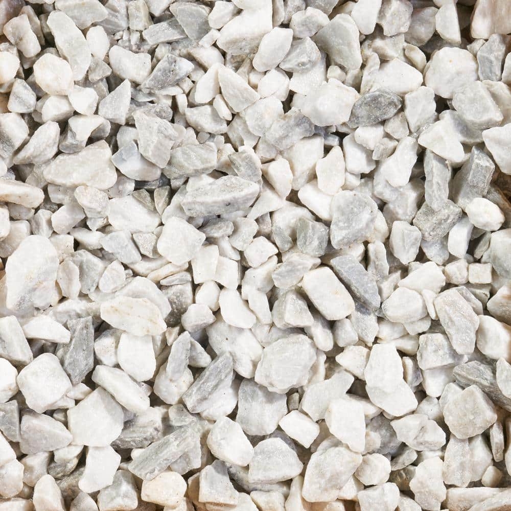Pavestone 0 50 Cu Ft 0 75 In To 1 75 In Premium White Marble Chips Bagged Landscape Rock 54782V The Home Depot