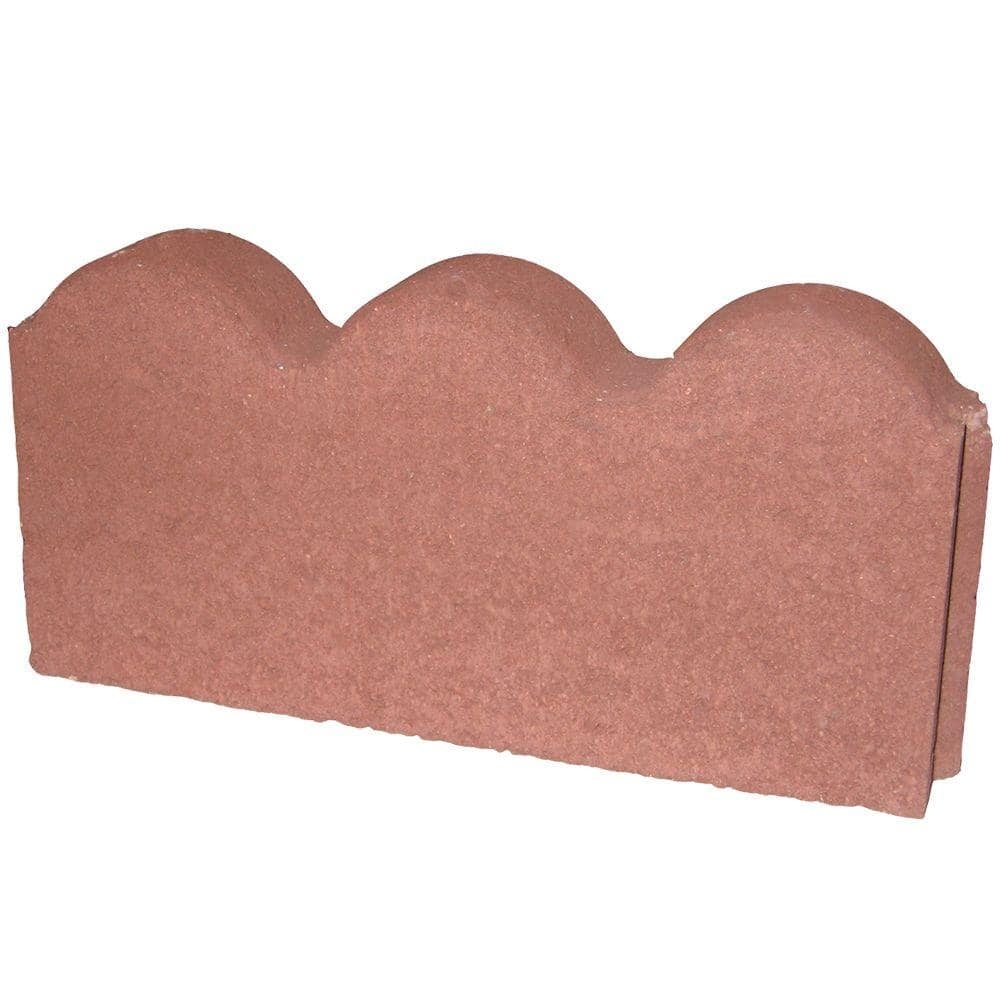 Pavestone 12 In X 2 In X 5 25 In River Red Straight Scallop Concrete Edger 74851 The Home Depot