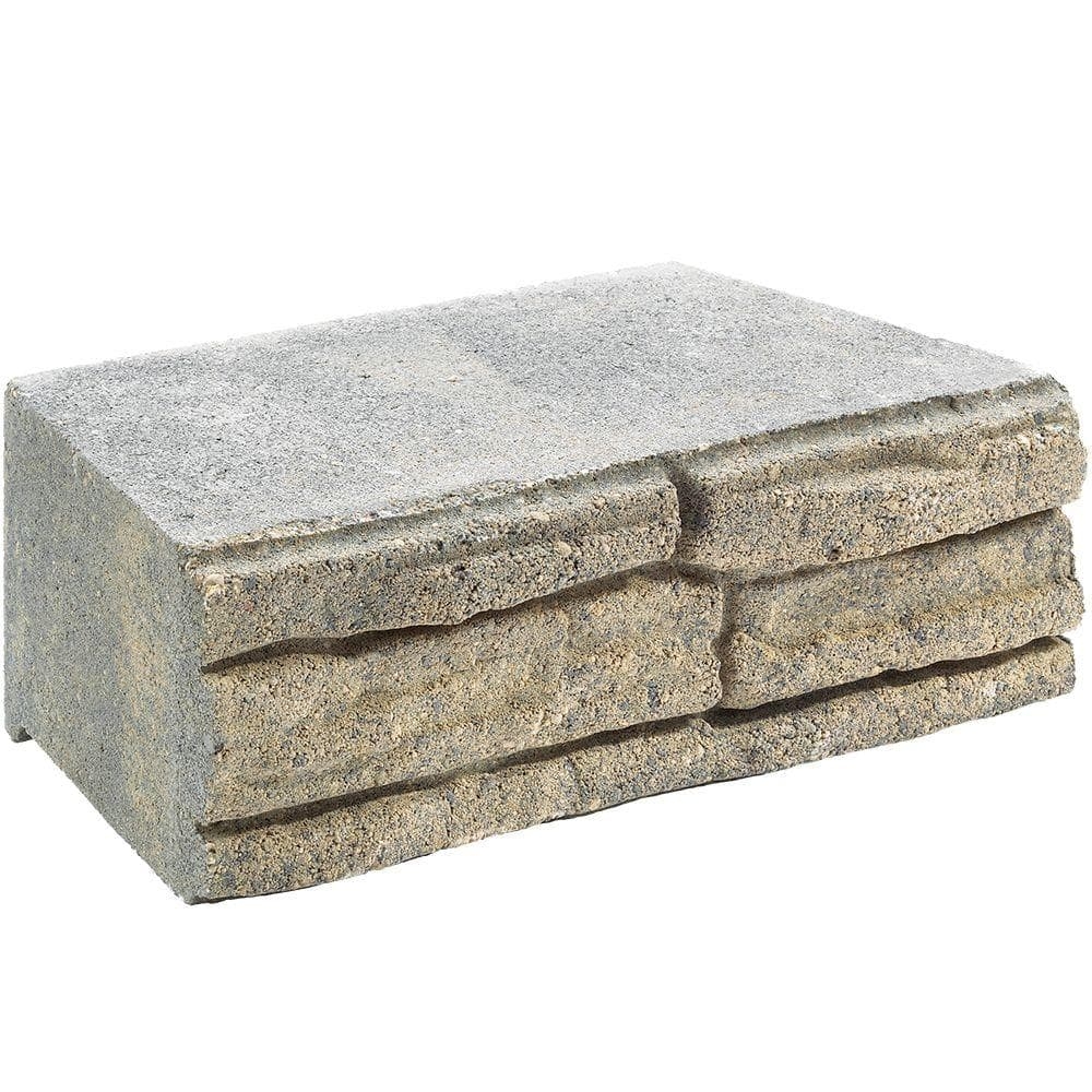 Pavestone 4 In X 12 In X 7 5 In Charcoal Tan Concrete Retaining Wall Block 86935 The Home Depot