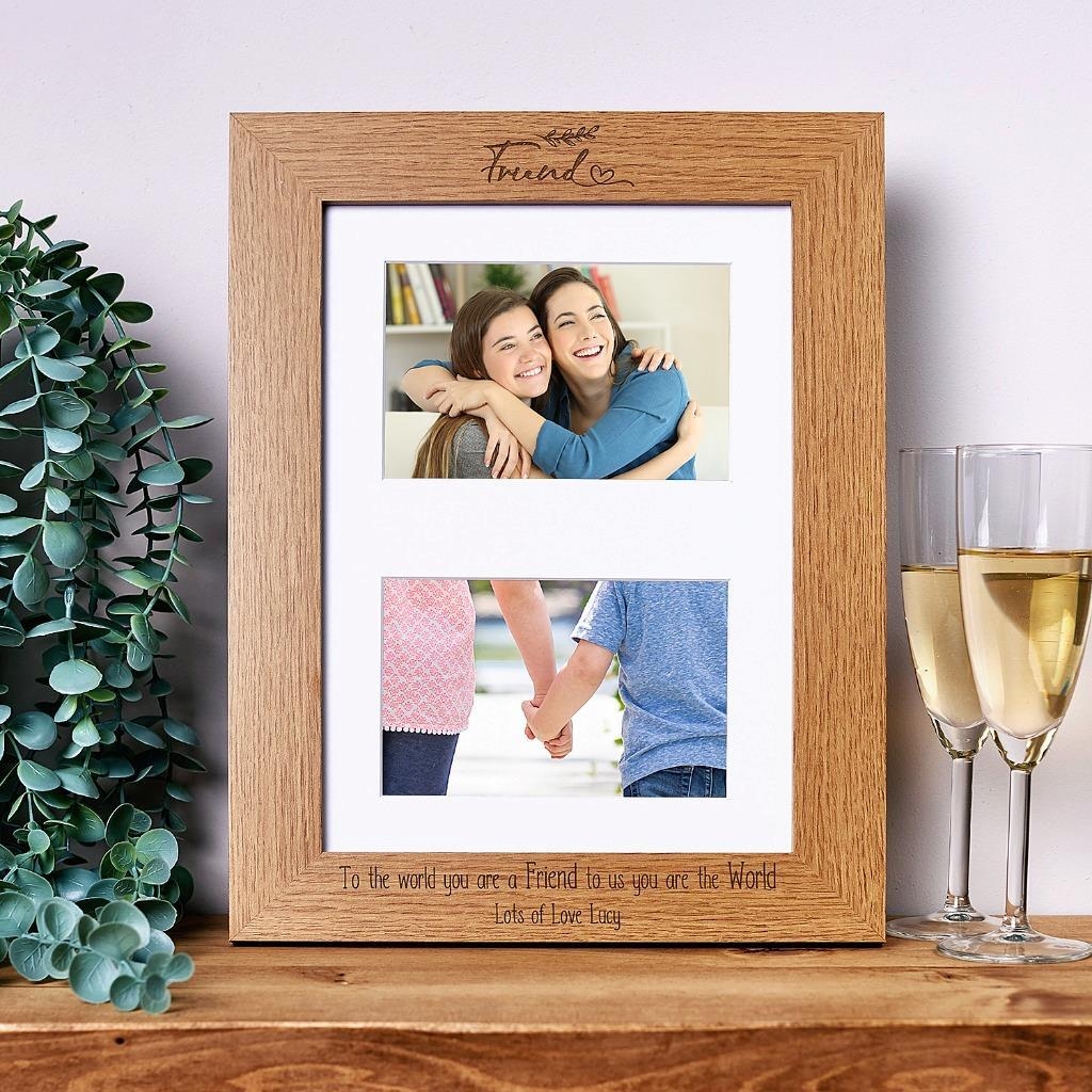 Personalised Friendship Wooden Double Photo Frame Gift Landscape C28 A4 25 EBay