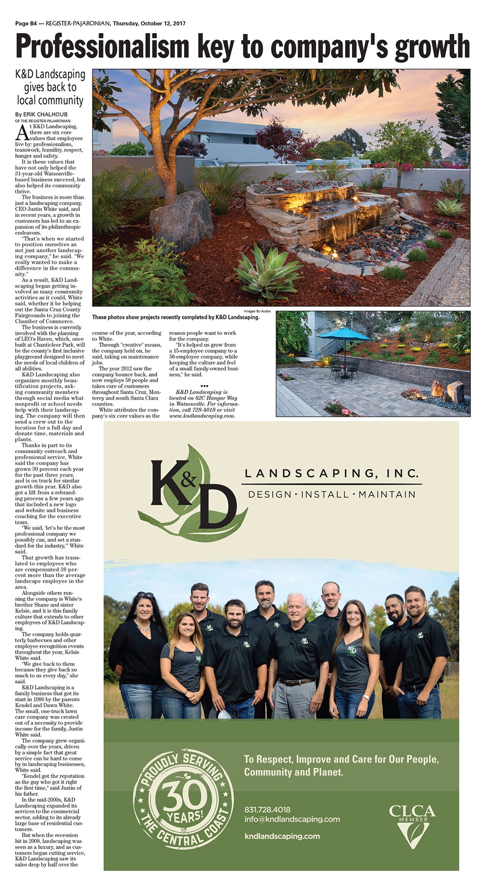Professionalism Key To Company s Growth