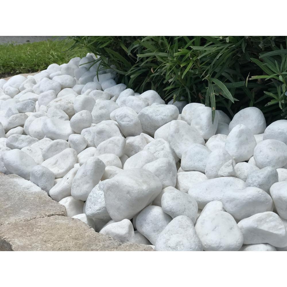 Rain Forest White Landscaping Rock Pebbles 1 5 3 Inch 1620 Lbs Bulk Bag Moisture Retention Erosion Prevention RFSWP3 30 P54 At Lowes