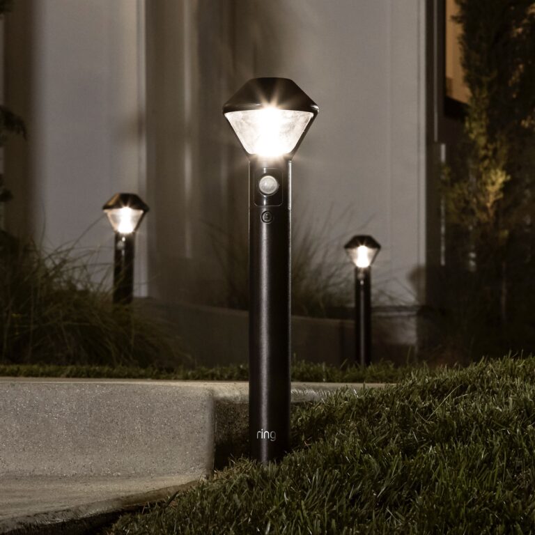 Ring Smart Lighting Battery operated LED Pathlight Kit With Motion Sensor Black B07QSZG6QG At Lowes