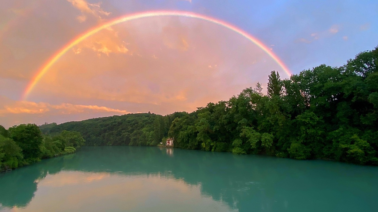 River Rainbow Trees Free Photo On Pixabay
