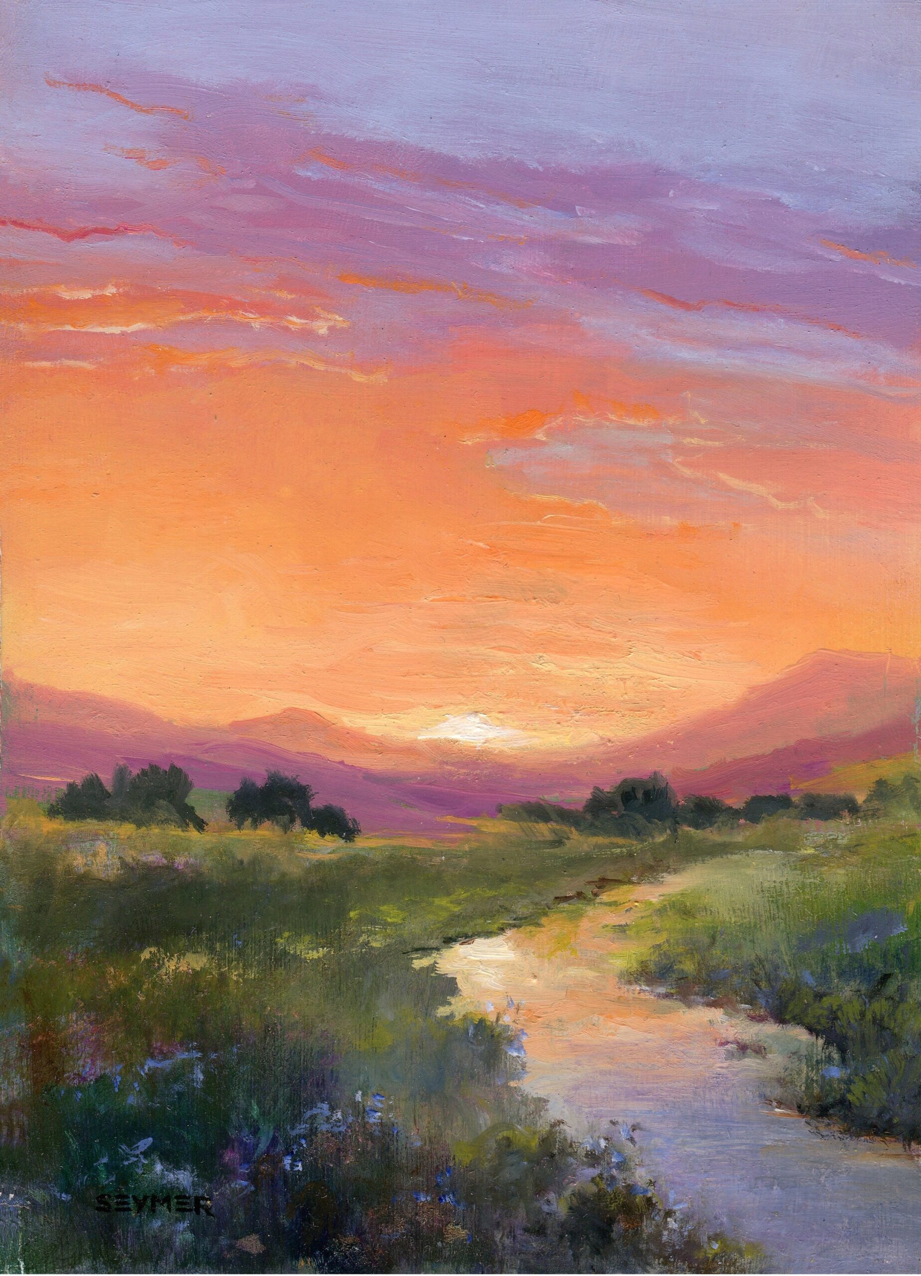 River Sunset PRINT Landscape Painting Poster Sunset Colors Sky Artwork Rustic Countryside Misty River Landscape Art Cabin Decor Wall Art Etsy