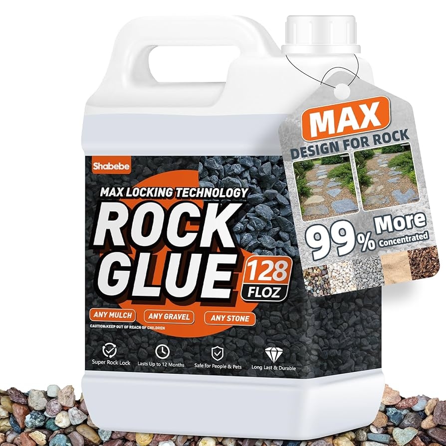 Rock Glue 1Gallon Mulch Glue For Landscaping Fast Dry Strong Pea Gravel Stabilizer Landscape Non Toxic Long Lasting Dries Clear Strong Pea Gravel Binder For Pebble Pine Straw For Outdoor Gardens Amazon Industrial Scientific
