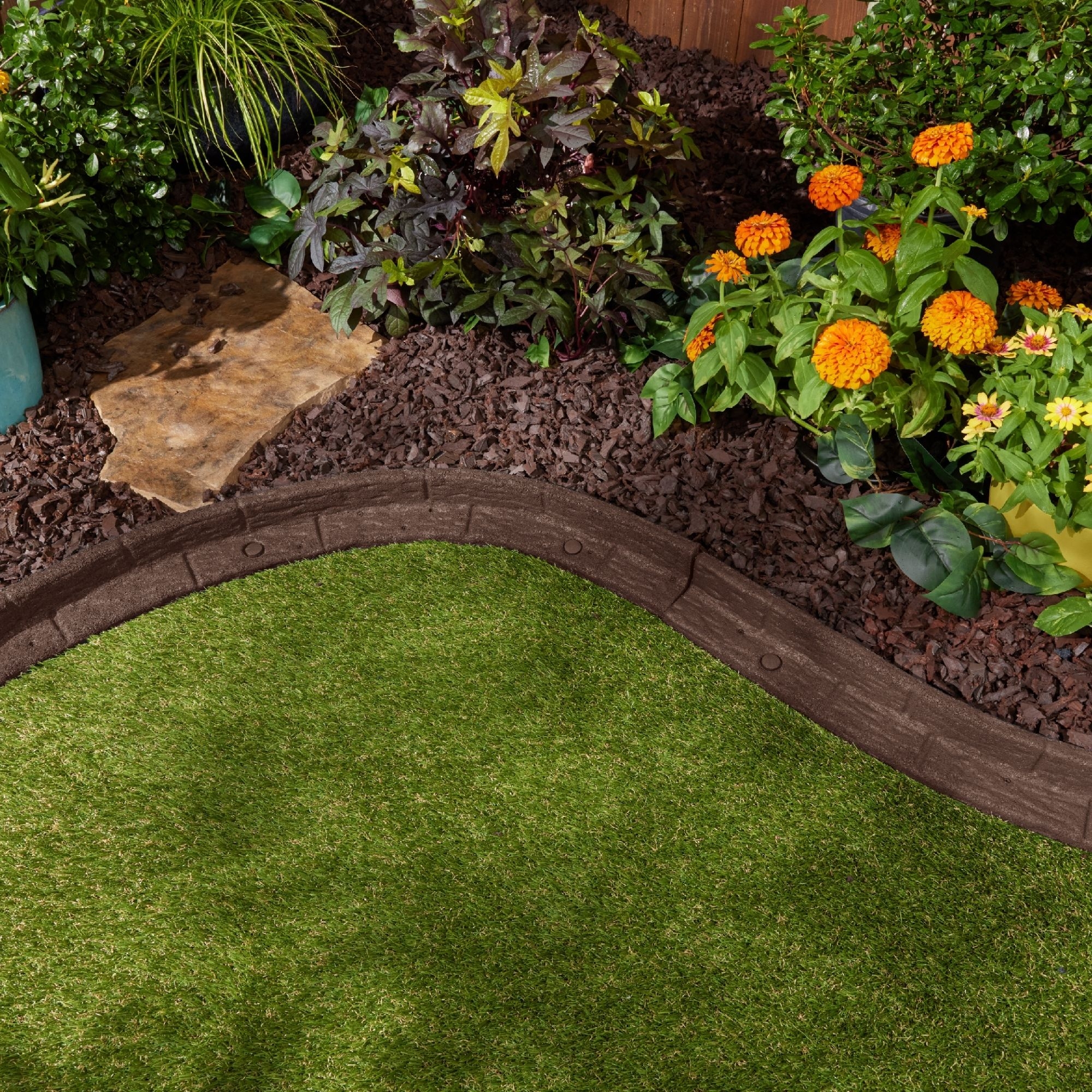 Rubberific 4 ft X 3 in Brown Rubber Landscape Edging Section LRE4BN At Lowes