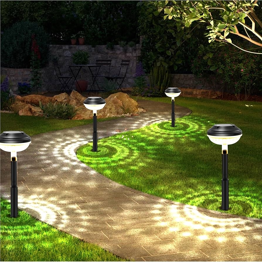 SIATOM LIGHTING Solar Pathway Lights 4 Pack Solar Outdoor Waterproof Powered Pathway Lights For Landscape For Patio Garden Yard Pathways Walkways And Driveways Warm Amazon