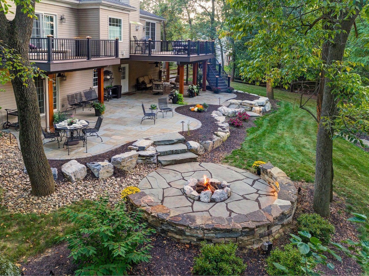Sloped Backyard Case Study Under Deck Patio Fire Pit Steps