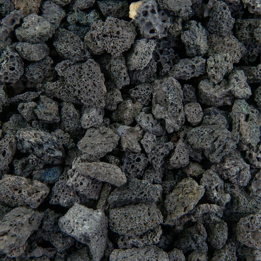 Southwest Boulder Stone 17 Cu Ft 3 8 In Black Lava Bulk Landscape Rock And Pebble For Gardening Landscaping Driveways And Walkways 02 0098 The Home Depot