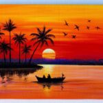Sunset Painting Sunset Landscape Painting Acrylic Painting Tutorial YouTube