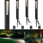 SUNVIE 3W Low Voltage Pathway Lights 3000K LED Low Voltage Landscape Lights 12V Waterproof Landscape Path Lights Low Voltage Landscape Lighting For Walkway Yard Backyard Garden ETL Listed Cord 4 Pack 