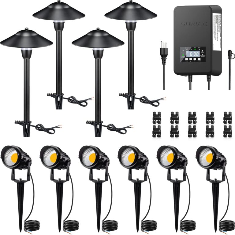 SUNVIE LED Landscape Lighting Kit Low Voltage Landscape Lights With Transformer Low Voltage Pathway Lights Aluminum Landscape Spotlights Path Lights With Connectors For Yard House Garden Tree Amazon