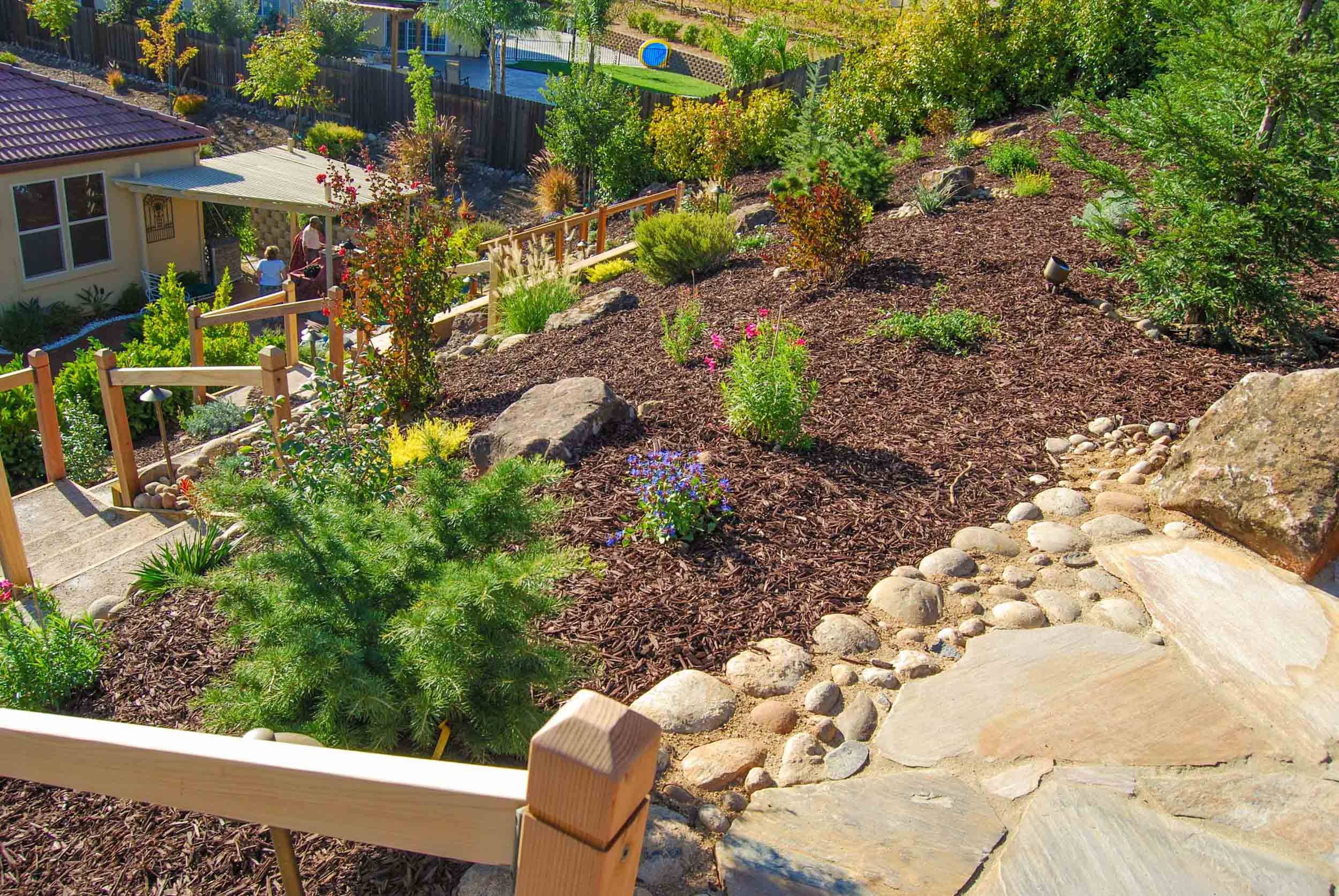 landscaping on a slope