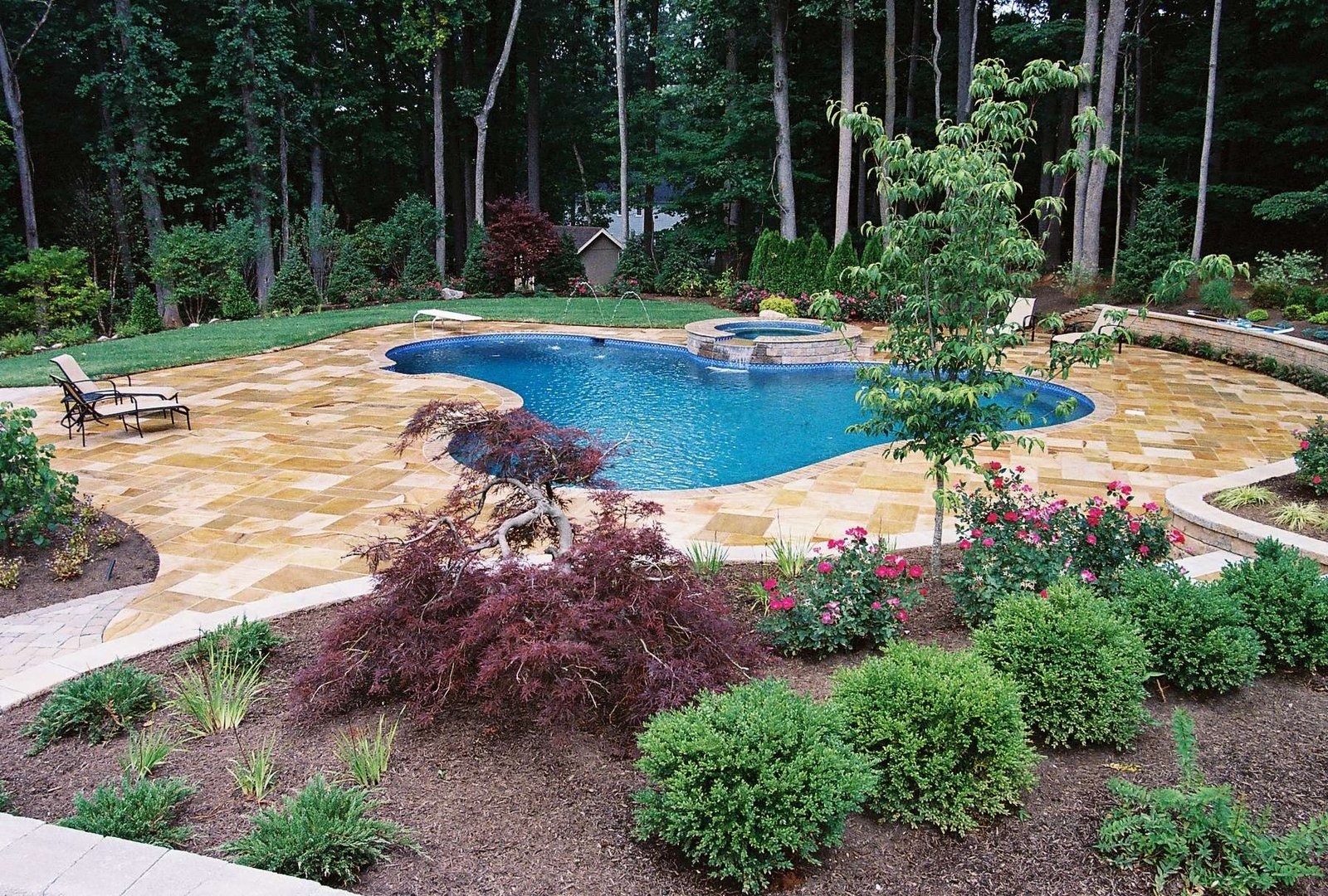 landscaping ideas around pool