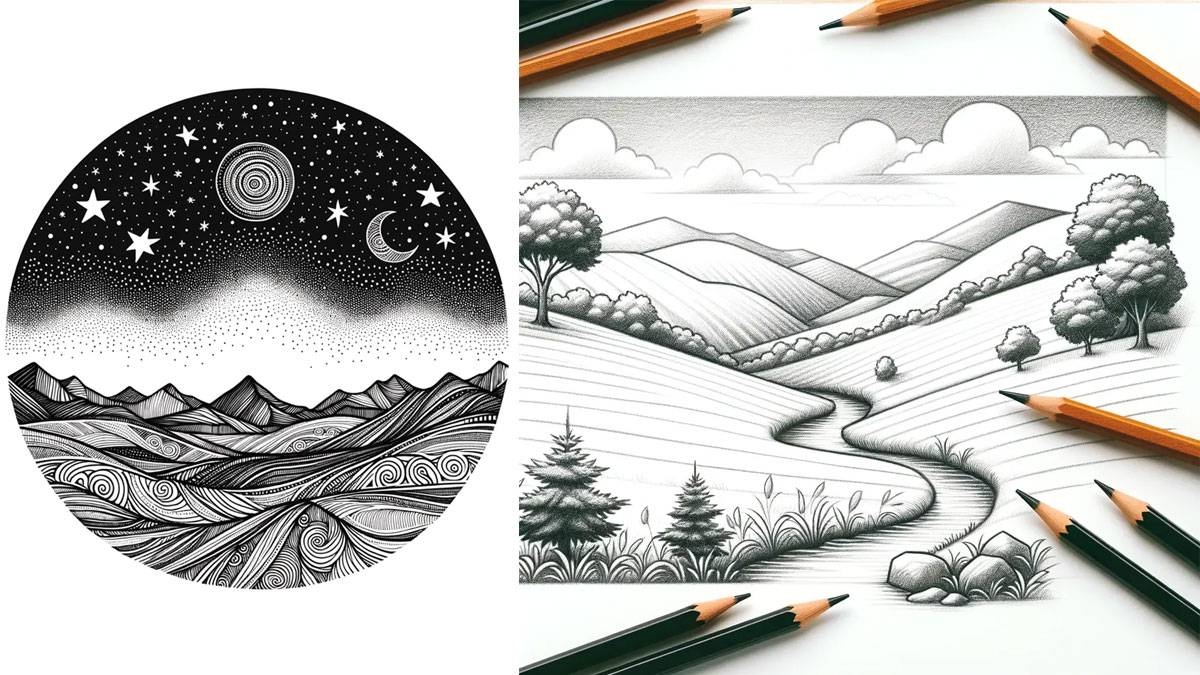 drawing a landscape