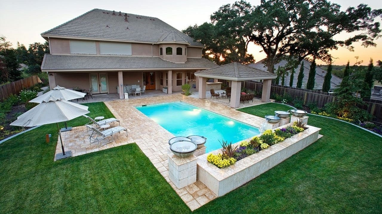 landscaping ideas for around inground pools