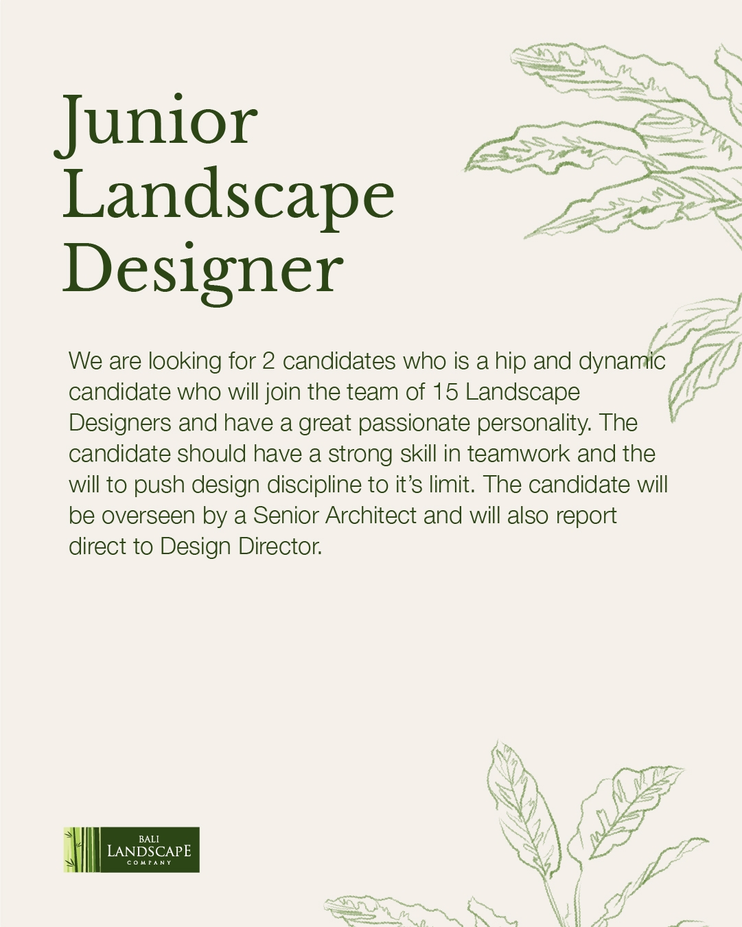 Vacancy Bali Landscape Company
