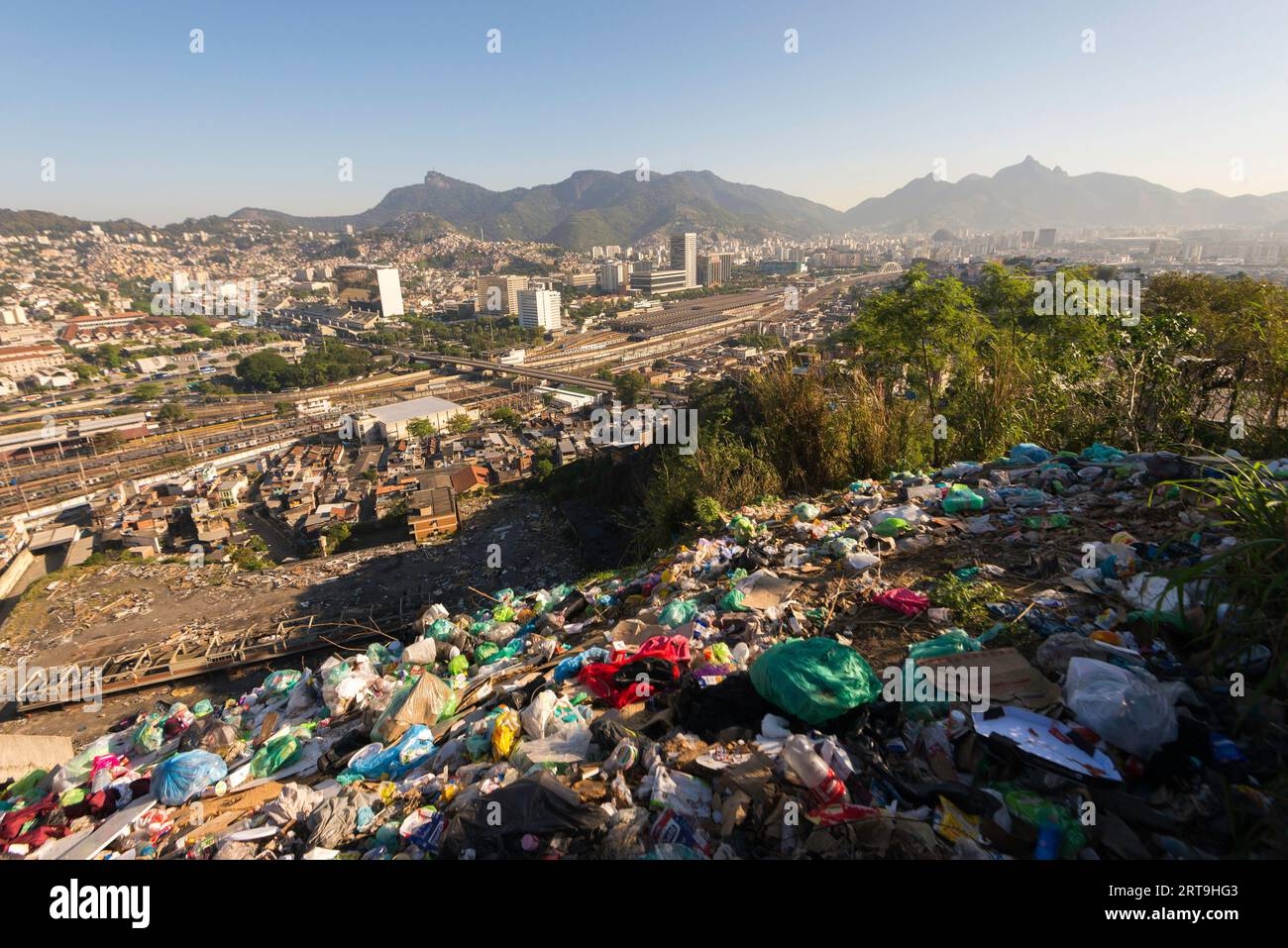View Of Rio De Janeiro City From Top Of The Pile Of Trash Stock Photo Alamy