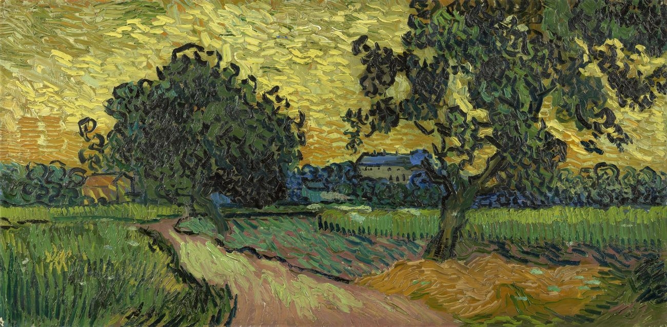 Vincent Van Gogh The Paintings Landscape With The Chateau Of Auvers At Sunset 