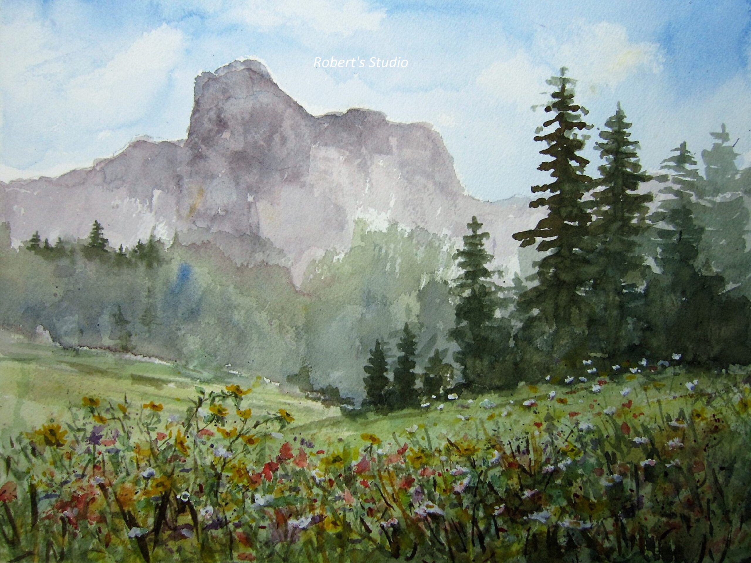landscape watercolor art