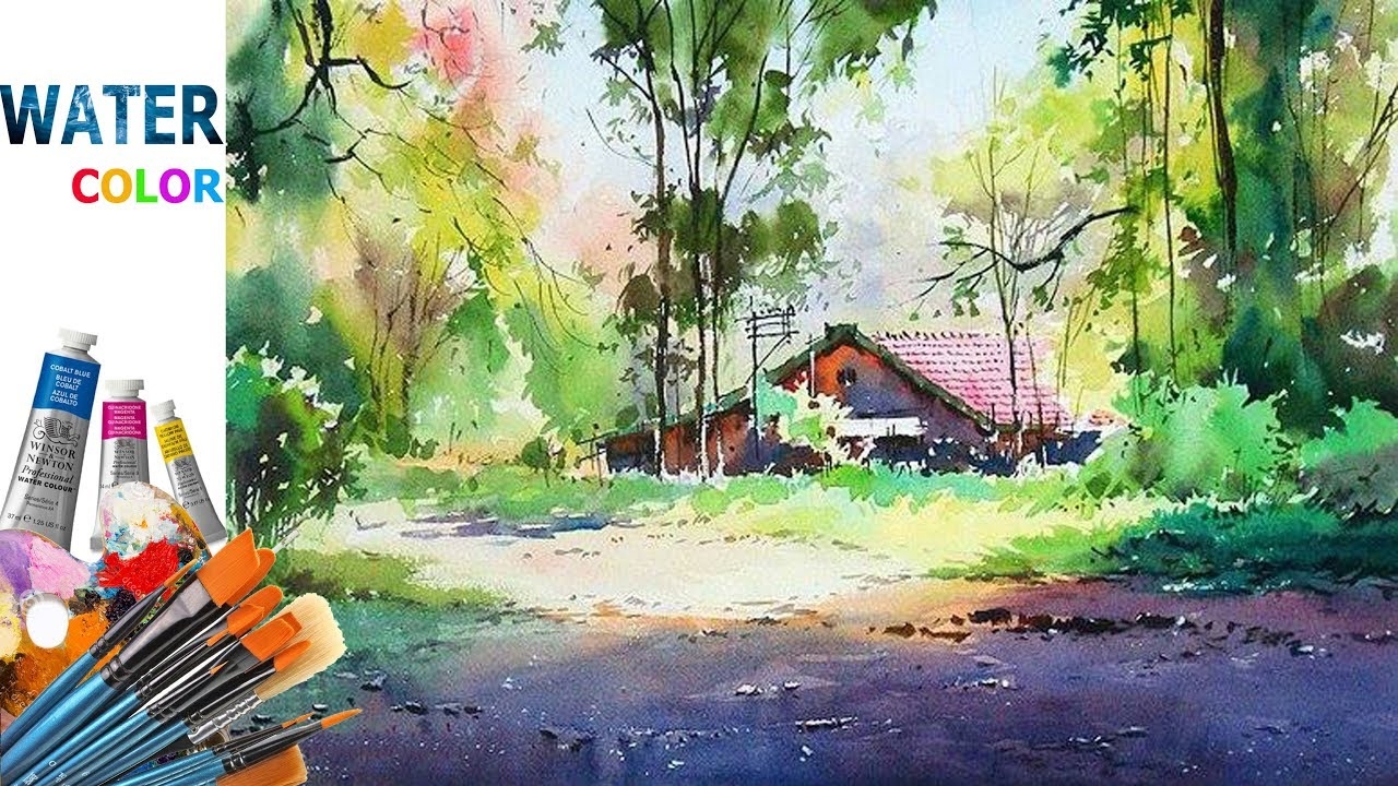 Watercolor Landscape Painting For Beginners Tutorial YouTube