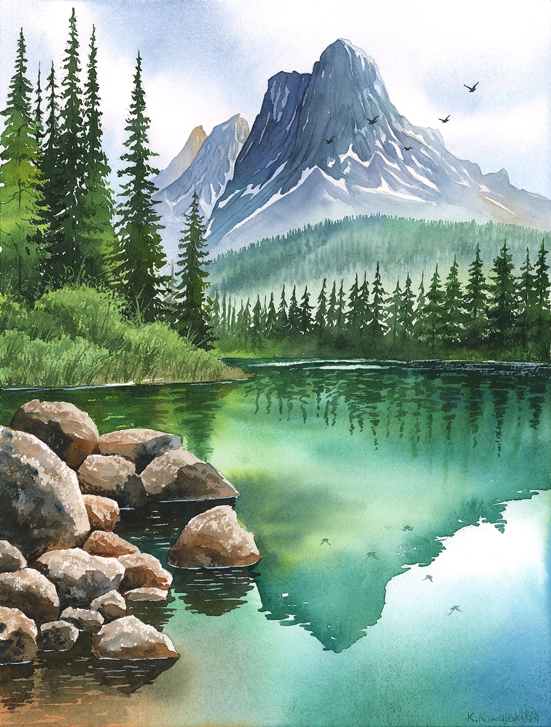 Watercolor Mountain Landscape Tutorial Step by Step Guide