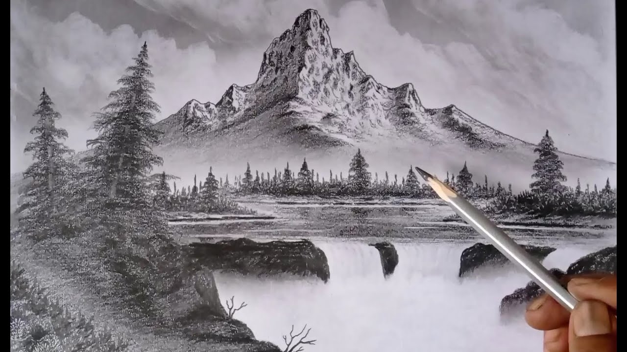 mountain landscape drawing