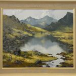 Welsh Landscape With Mountains Lake Impasto Oil Painting Ascot Studios