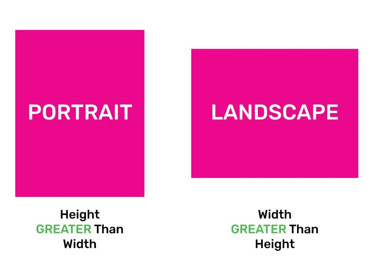 What Is The Difference Between Portrait And Landscape Orientation Want Stickers