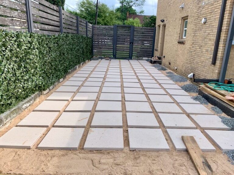 White Limestone Patio Concrete Pavers 24x24 Houston 77099