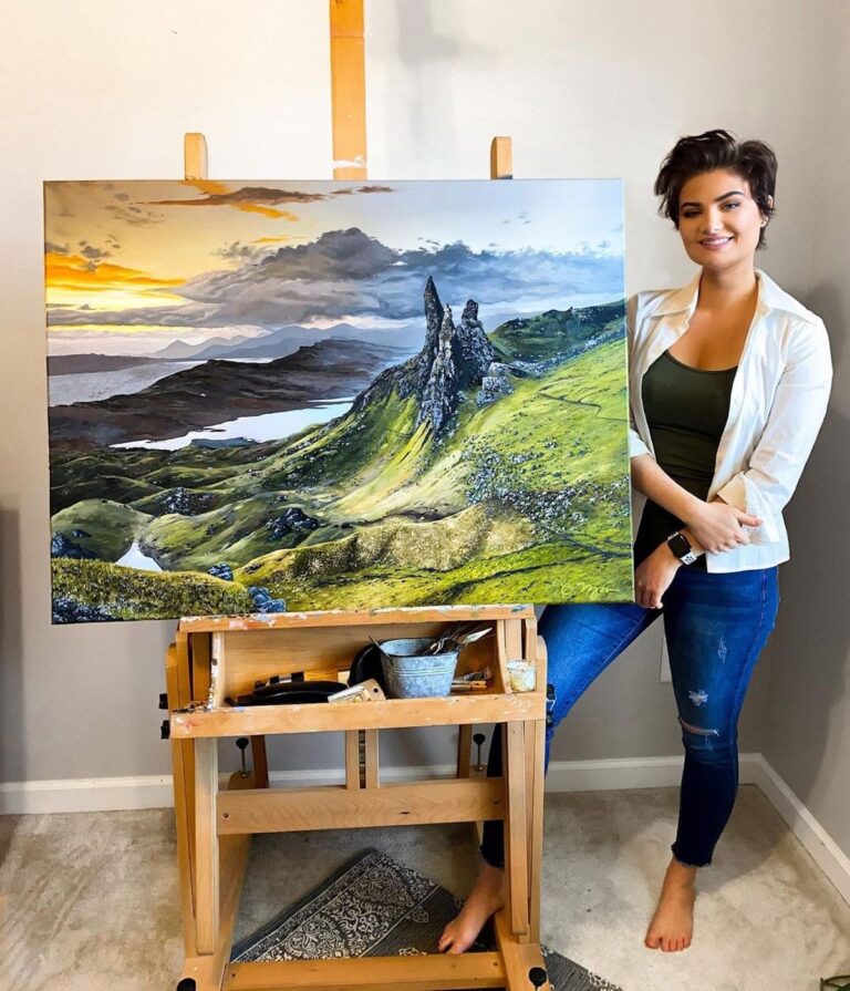 Young Artist Captures The Scottish Isle Of Skye In Landscape Oil Painting